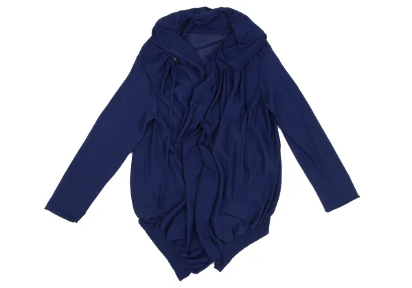 Yohji Yamamoto FEMME Acetate Nylon Shirring Knit Cardigan K-167790_002