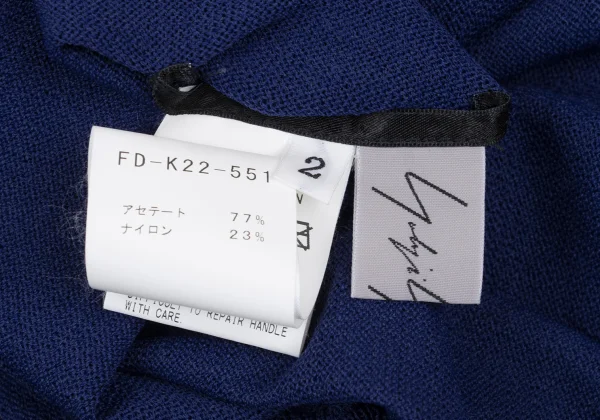 Yohji Yamamoto FEMME Acetate Nylon Shirring Knit Cardigan K-167790_016