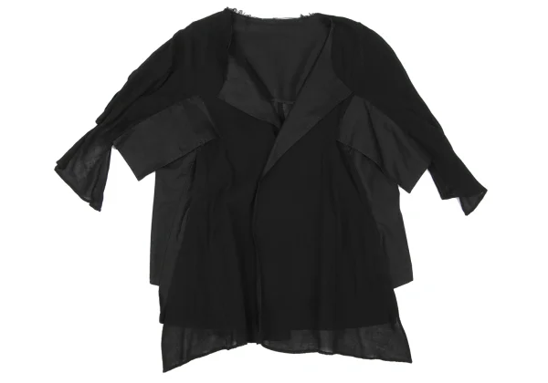 Yohji Yamamoto FEMME Switching Cut Off Neck Jacket K-167791_002