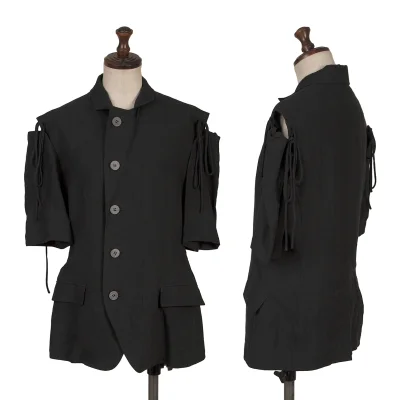 Yohji Yamamoto FEMME Open Shoulder Linen Jacket