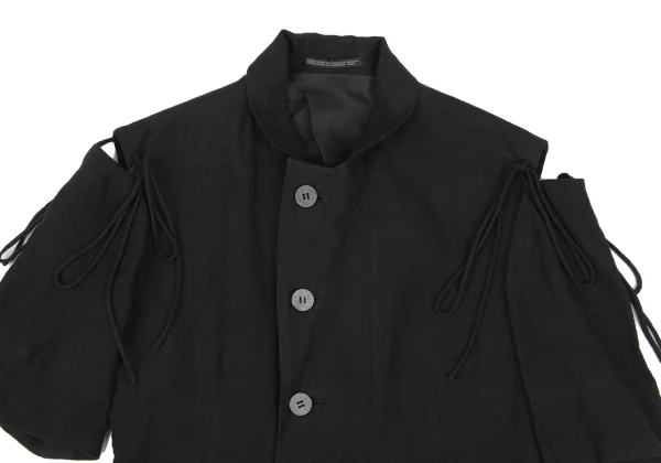 Yohji Yamamoto FEMME Open Shoulder Linen Jacket K-167792_003