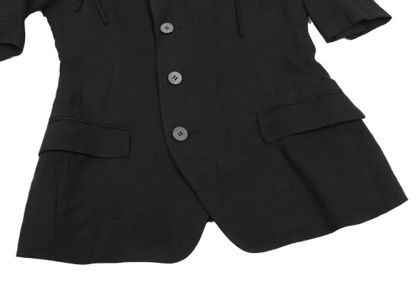 Yohji Yamamoto FEMME Open Shoulder Linen Jacket K-167792_010