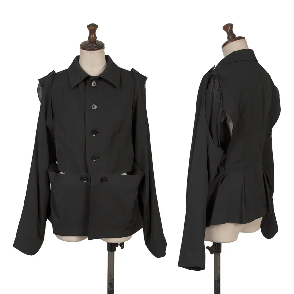 Yohji Yamamoto FEMME Attachment Sleeves Wool Jacket Black 1 K-167794_001
