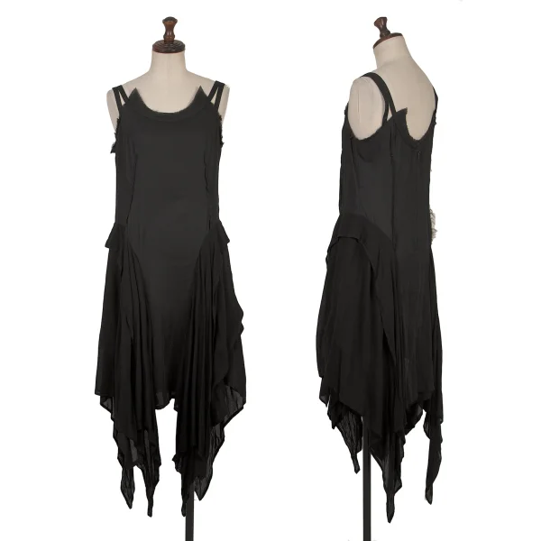 Yohji Yamamoto FEMME Switching Drape Sleeveless Dress Black 1 K-167796_001