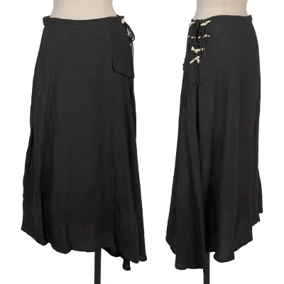 Yohji Yamamoto FEMME Bone Button Asymmetry Linen Skirt