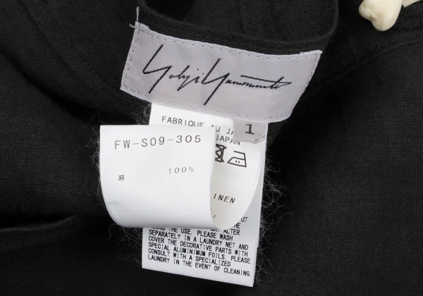 Yohji Yamamoto FEMME Bone Button Asymmetry Linen Skirt K-167799_014