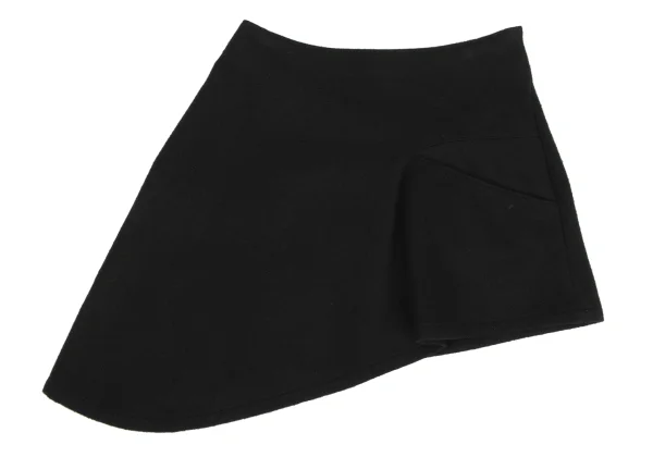 Yohji Yamamoto FEMME Wool Asymmetry Mini Skirt K-167800_002