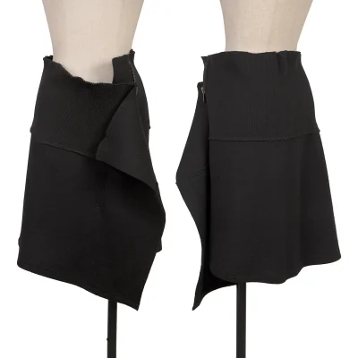 Yohji Yamamoto FEMME Angora Blend Rib Switching Wrap Skirt