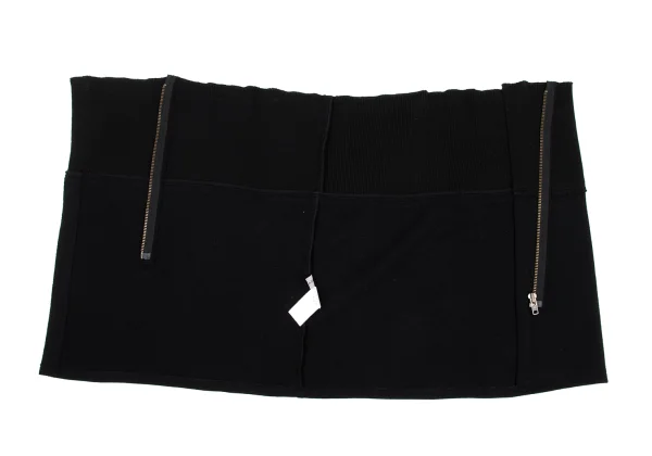 Yohji Yamamoto FEMME Angora Blend Rib Switching Wrap Skirt K-167803_006