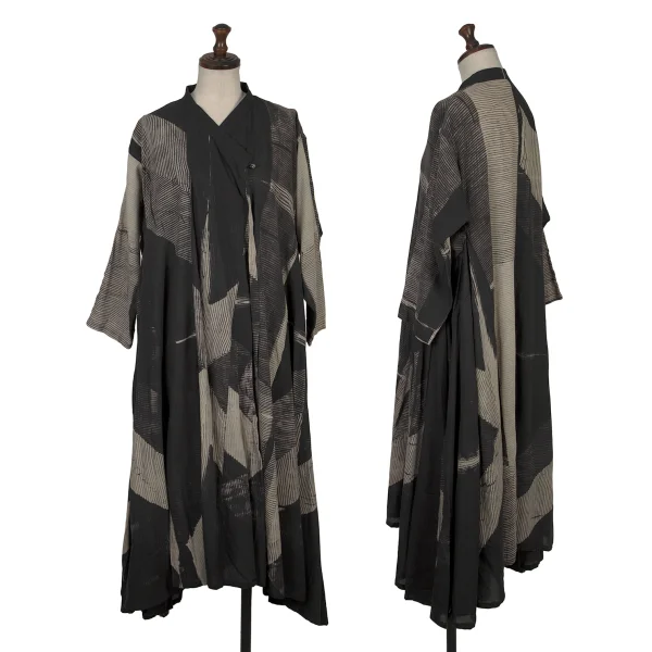 NEERU KUAR Printed Shirt Coat Black,Beige M K-167826_001