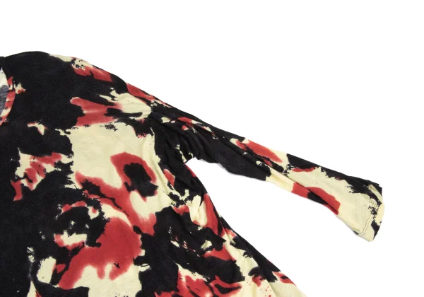 LIMI feu Silk Blend Mottled Print Off-Shoulder Tops K-167831_005