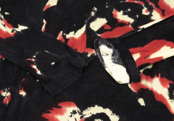 LIMI feu Silk Blend Mottled Print Off-Shoulder Tops K-167831_007