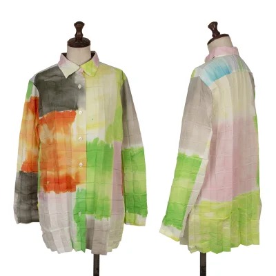 ISSEY MIYAKE Colorful Printed Pleats Long Sleeve Shirt