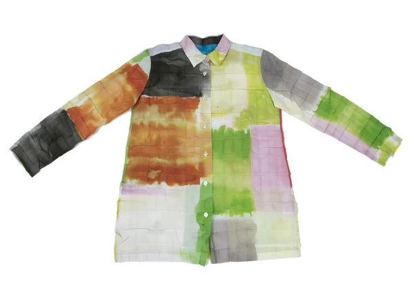 ISSEY MIYAKE Colorful Printed Pleats Long Sleeve Shirt K-167834_002