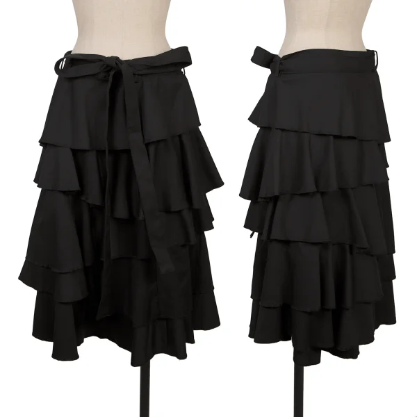 BLACK COMME des GARCONS Wool Tiered Wrap Skirt Black L K-167837_001