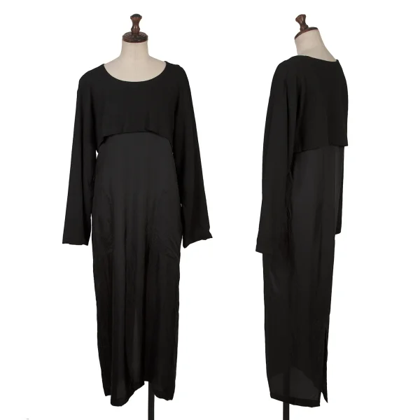 tricot COMME des GARCONS Wool Short Top Layered Dress Black S-M K-167839_001