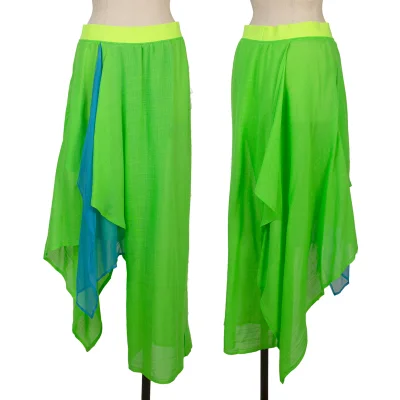 Yohji Yamamoto FEMME silk Drape Switching Design Wool Sheer Pants