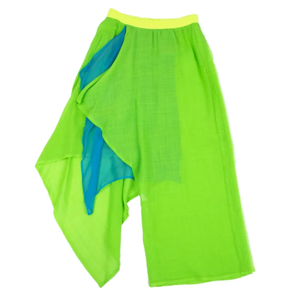 Yohji Yamamoto FEMME silk Drape Switching Design Wool Sheer Pants K-167846_002