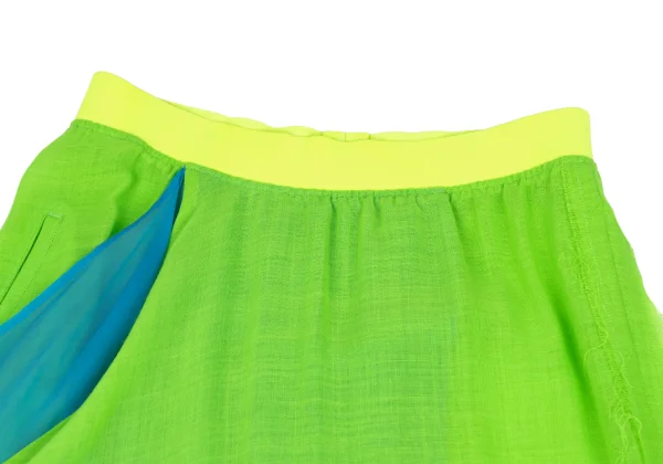 Yohji Yamamoto FEMME silk Drape Switching Design Wool Sheer Pants K-167846_004