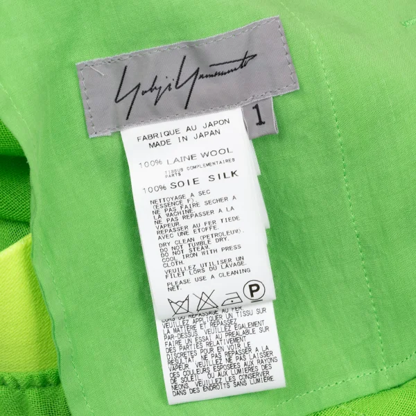 Yohji Yamamoto FEMME silk Drape Switching Design Wool Sheer Pants K-167846_013