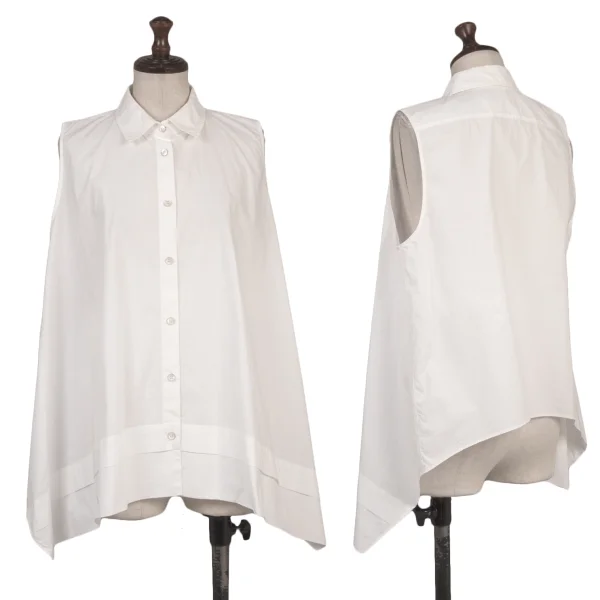 Acne Studios Cotton Sleeveless Flare Blouse White 32 K-167850_001