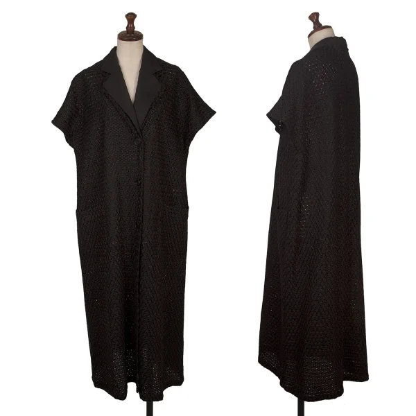 HOMMA Embroidery Lace French Sleeve Coat Black 3 K-167853_001