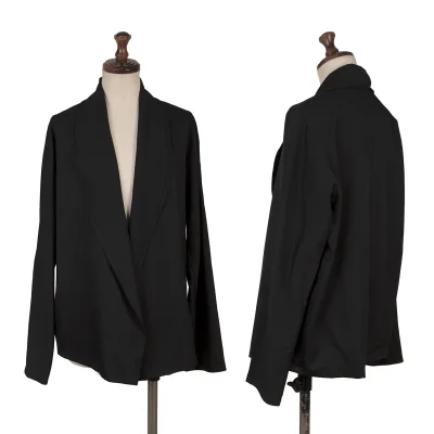 HOMMA Tropical Wool Shawl Collar Buttonless Jacket