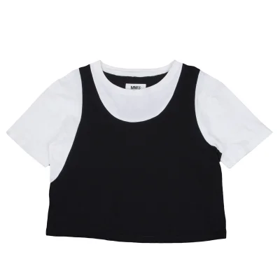 MM6 Bicolor Switching Cropped T-shirt