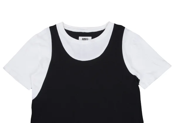 MM6 Bicolor Switching Cropped T-shirt K-167860_002