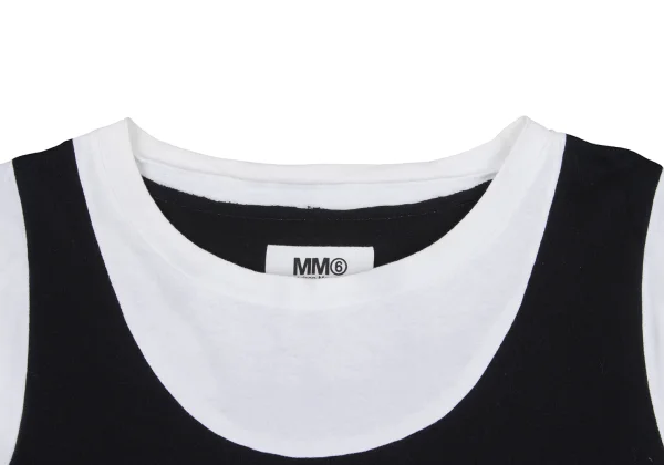 MM6 Bicolor Switching Cropped T-shirt K-167860_003