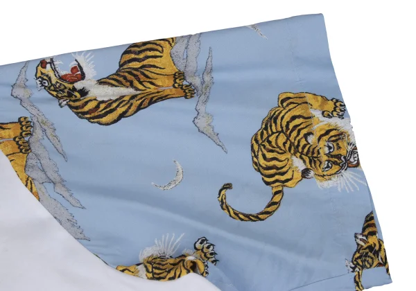 zucca Tiger Print Mixed-material Sleeve T-shirt K-167863_008