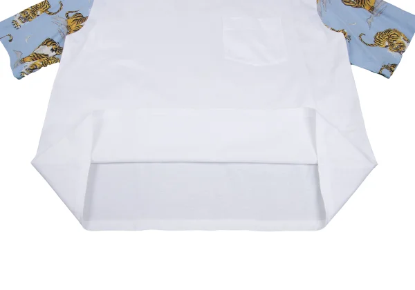 zucca Tiger Print Mixed-material Sleeve T-shirt K-167863_010