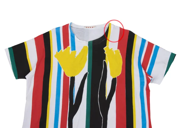 MARNI Colorful Striped Floral Print T-shirt K-167870_002