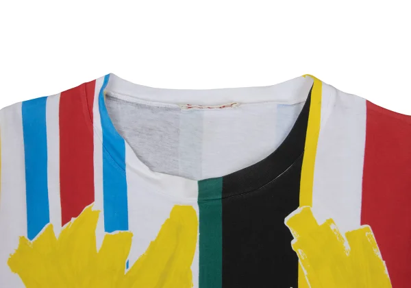 MARNI Colorful Striped Floral Print T-shirt K-167870_004