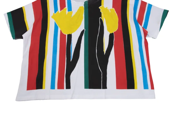 MARNI Colorful Striped Floral Print T-shirt K-167870_013