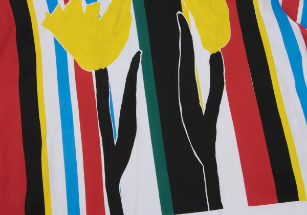 MARNI Colorful Striped Floral Print T-shirt K-167870_014