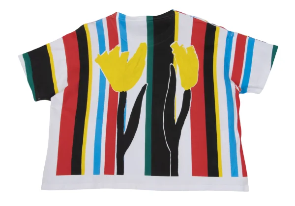 MARNI Colorful Striped Floral Print T-shirt K-167870_017
