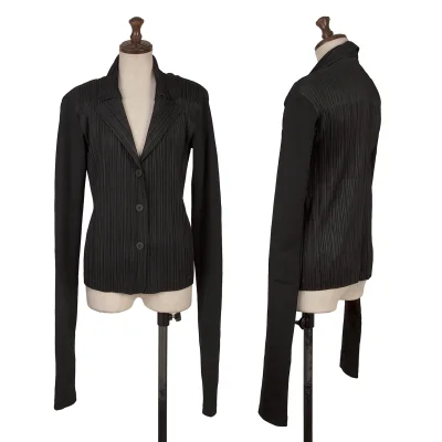 PLEATS PLEASE Rib Long Sleeve Switching Jacket