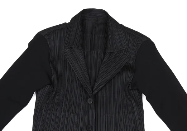 PLEATS PLEASE Rib Long Sleeve Switching Jacket K-167872_003