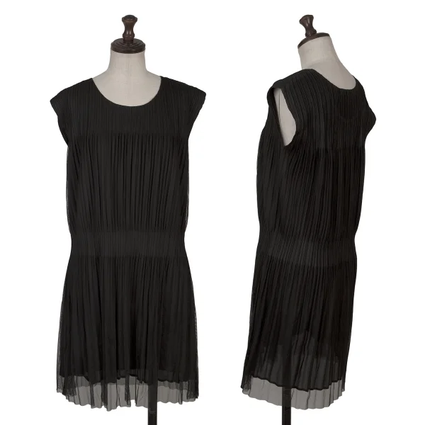 PLEATS PLEASE Mesh Layered Sleeveless Tunic Black 3 K-167875_001