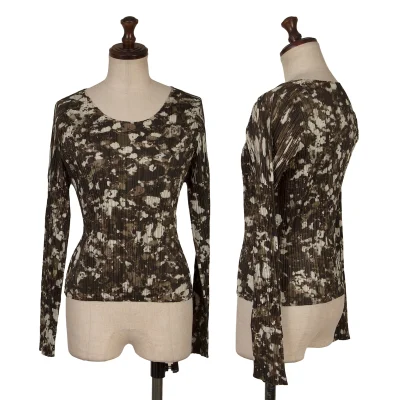 PLEATS PLEASE Mottled Paint Print Top