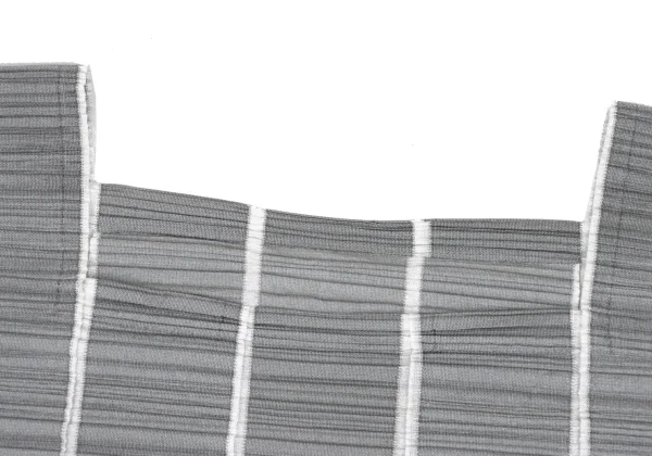 PLEATS PLEASE Striped Weave Square-neck Sleeveless Blouse K-167878_004