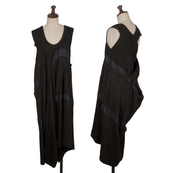 Y's Line Switching Check Weave Sleeveless Dress Black,Navy 2 K-167883_001