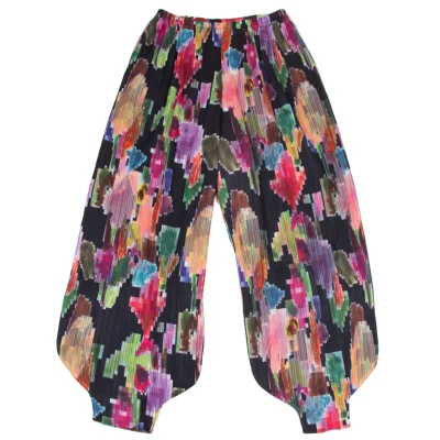 PLEATS PLEASE Multi Color Mosaic Printed Harem Pants