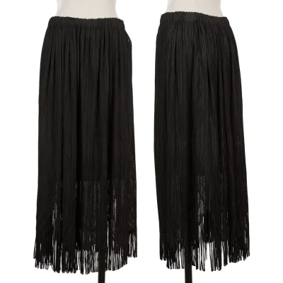 PLEATS PLEASE Graphic Mesh Fringe Skirt