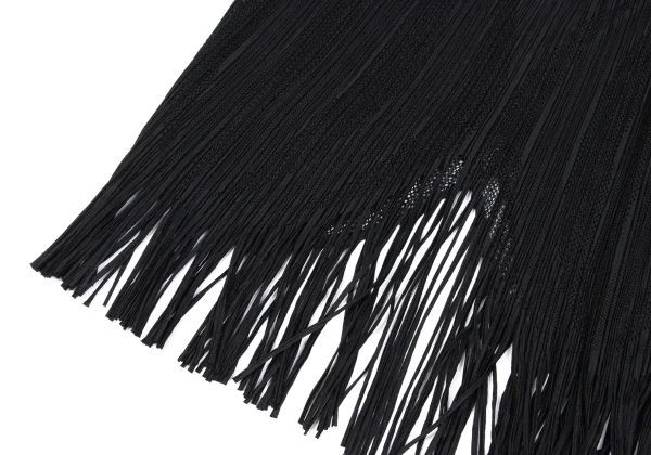 PLEATS PLEASE Graphic Mesh Fringe Skirt K-167893_006