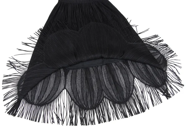 PLEATS PLEASE Graphic Mesh Fringe Skirt K-167893_007
