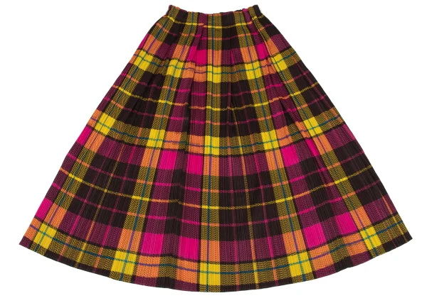 PLEATS PLEASE Check Printed Tuck Pleats Skirt K-167895_002