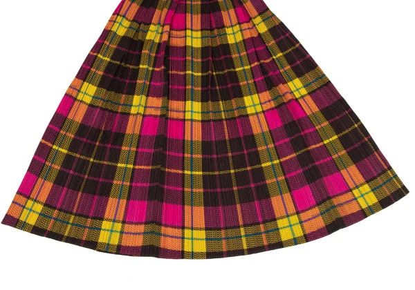 PLEATS PLEASE Check Printed Tuck Pleats Skirt K-167895_006