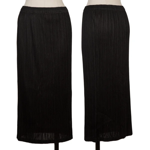 PLEATS PLEASE Mesh Layered Skirt Black 4 K-167897_001